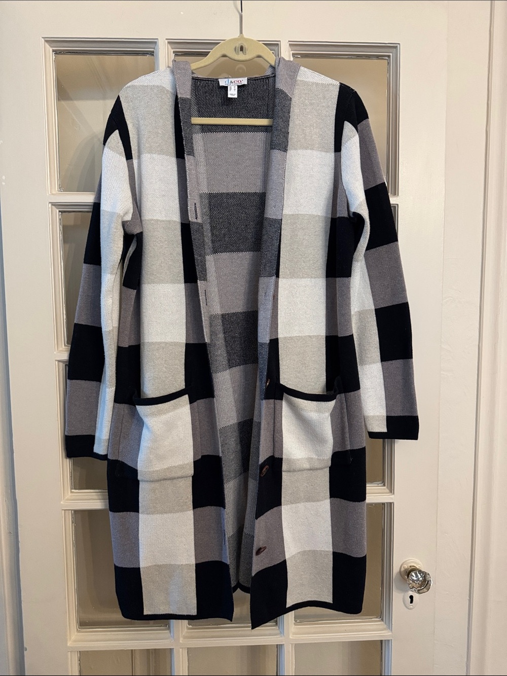 Denim & Co. jacquard hooded cardigan